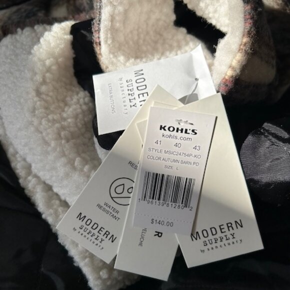 Modern Supply by Sanctuary Faux Wool Collared neckline Long Sleeve Plaid Shacket - Picture 8 of 14